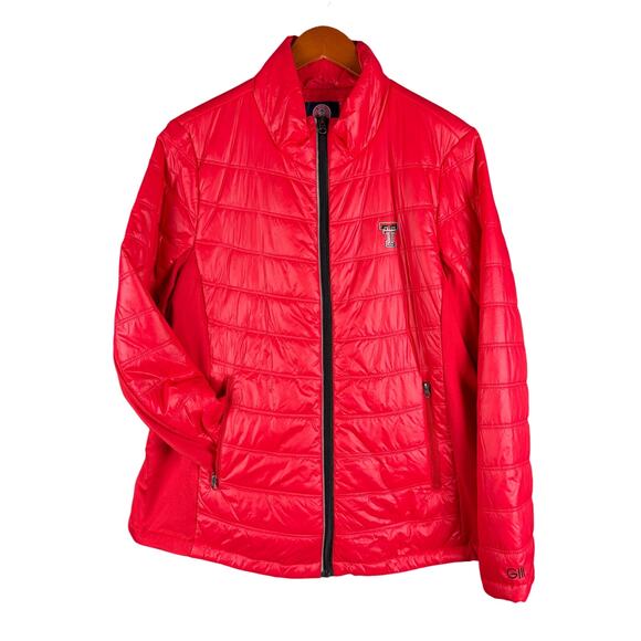 Texas Tech Red Raiders G-III Carl Banks Puffer Jacket‎ Red Black Bred Womens XL - Picture 1 of 9